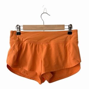 Lululemon Women's Speed Up Shorts Orange Athletic Running Built-In Liner Size 4